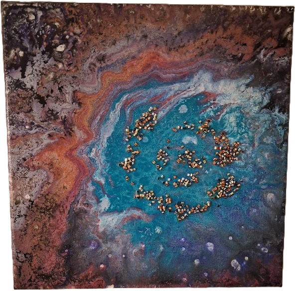 Metallic Cosmic Fluid Art