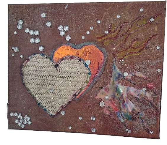 Abstract Art with Hearts Romantic