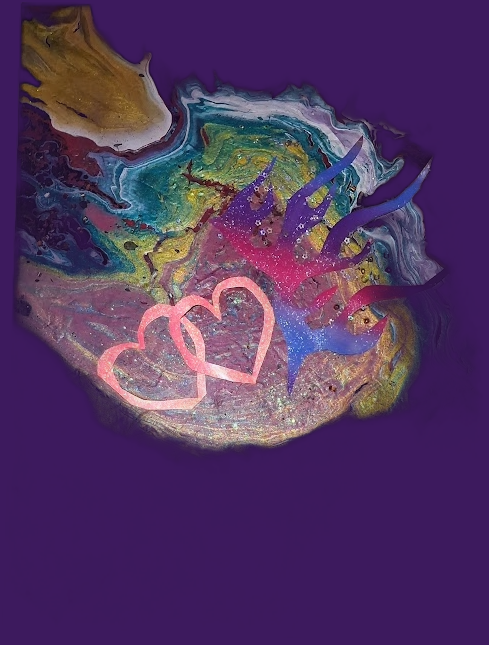 Twin Hearts Galaxy Canvas